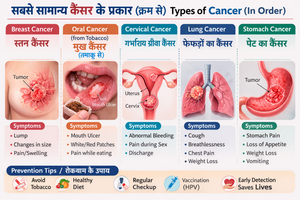 Most Common Cancers in India